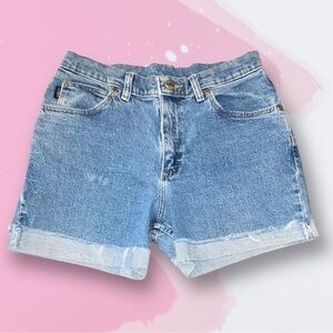 Vintage Chic Cuffed Shorts Womens Sz 6P Blue Denim Jean 5 Pocket Design